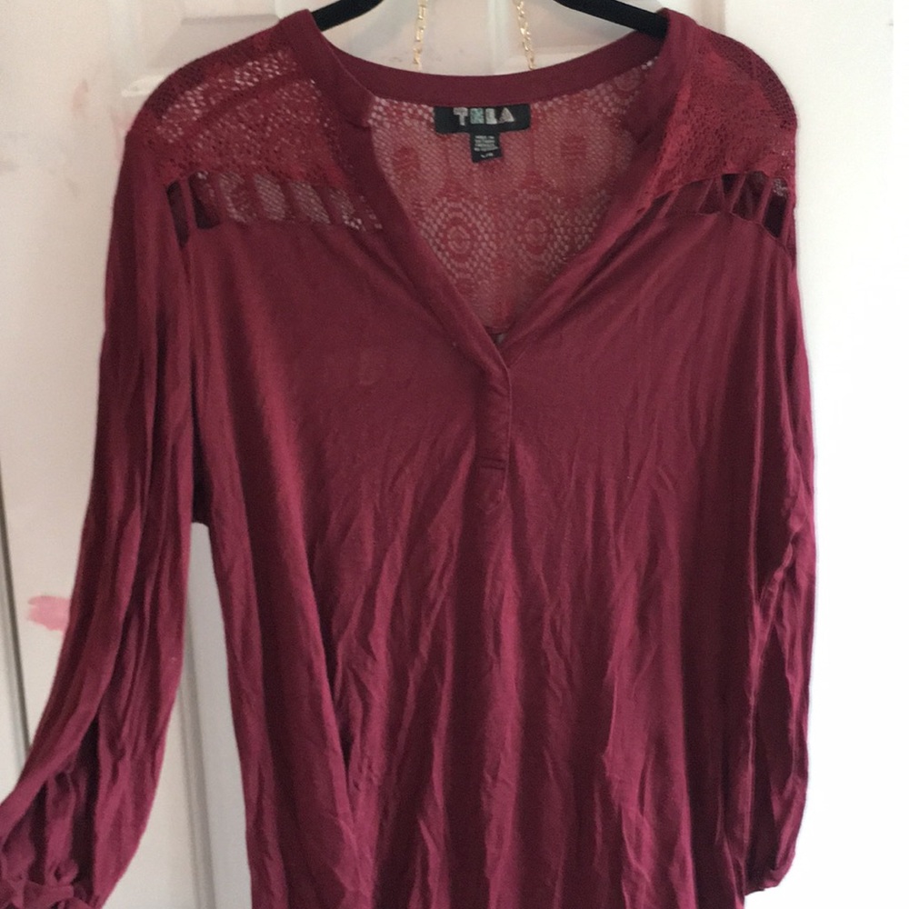 Urban Outfitters Maroon cutout blouse